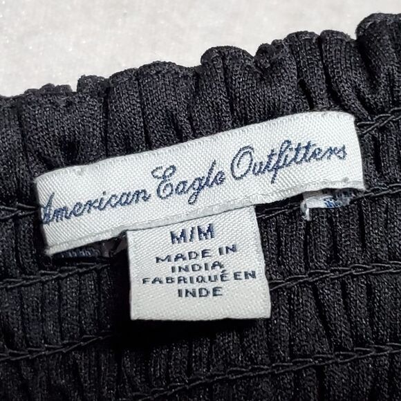 AMERICAN Eagle Outfitters Black Spaghetti Strap Corset Asymmetric Trapeze Dress - Picture 13 of 14